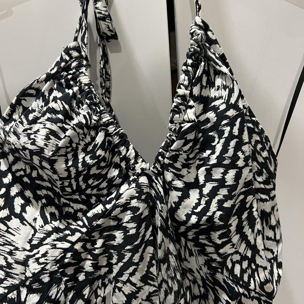 black and white print neck  maxi dress - Picture 2 of 4
